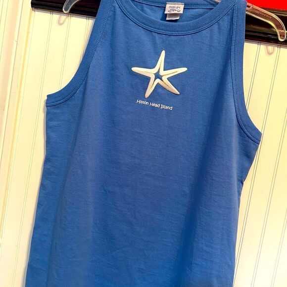 Manatee Bay X-Large Ladies Blue Sleeveless Top with Starfish Design - Excellent - Picture 3 of 7